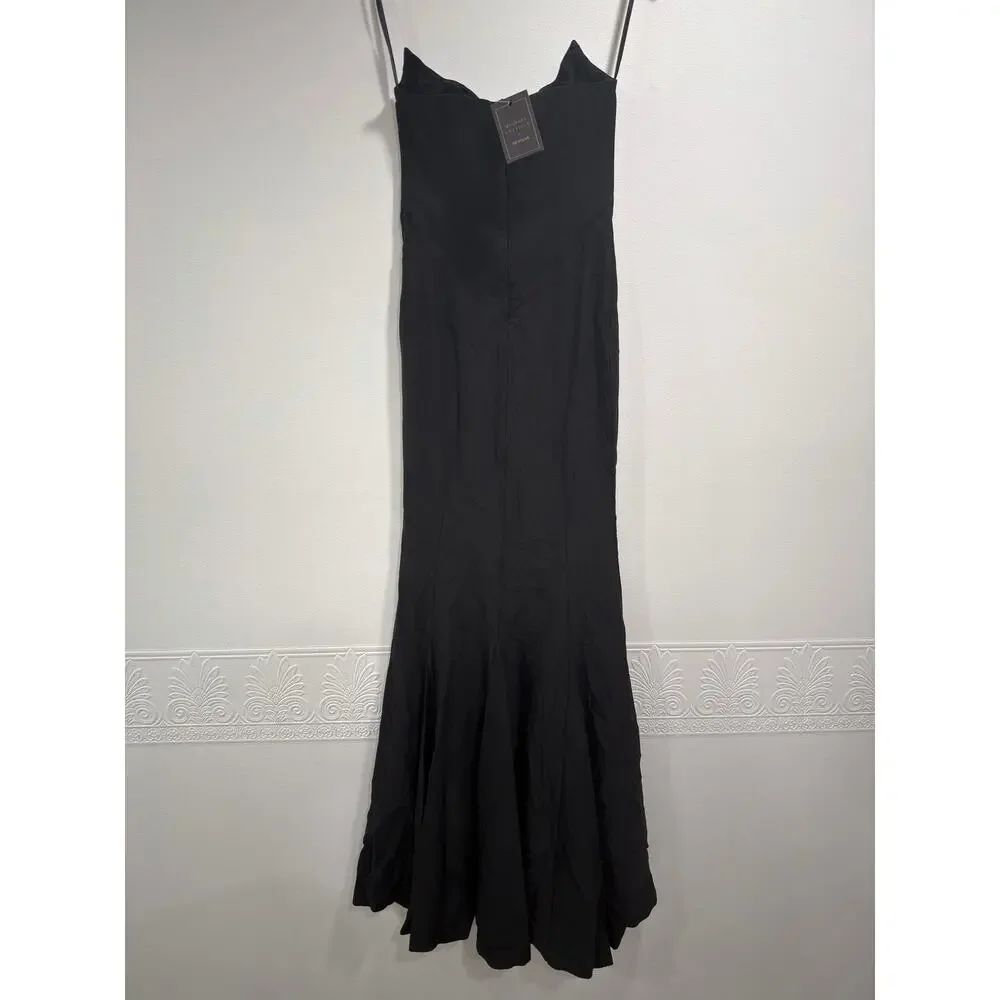 Strapless Black Maxi Evening Gown